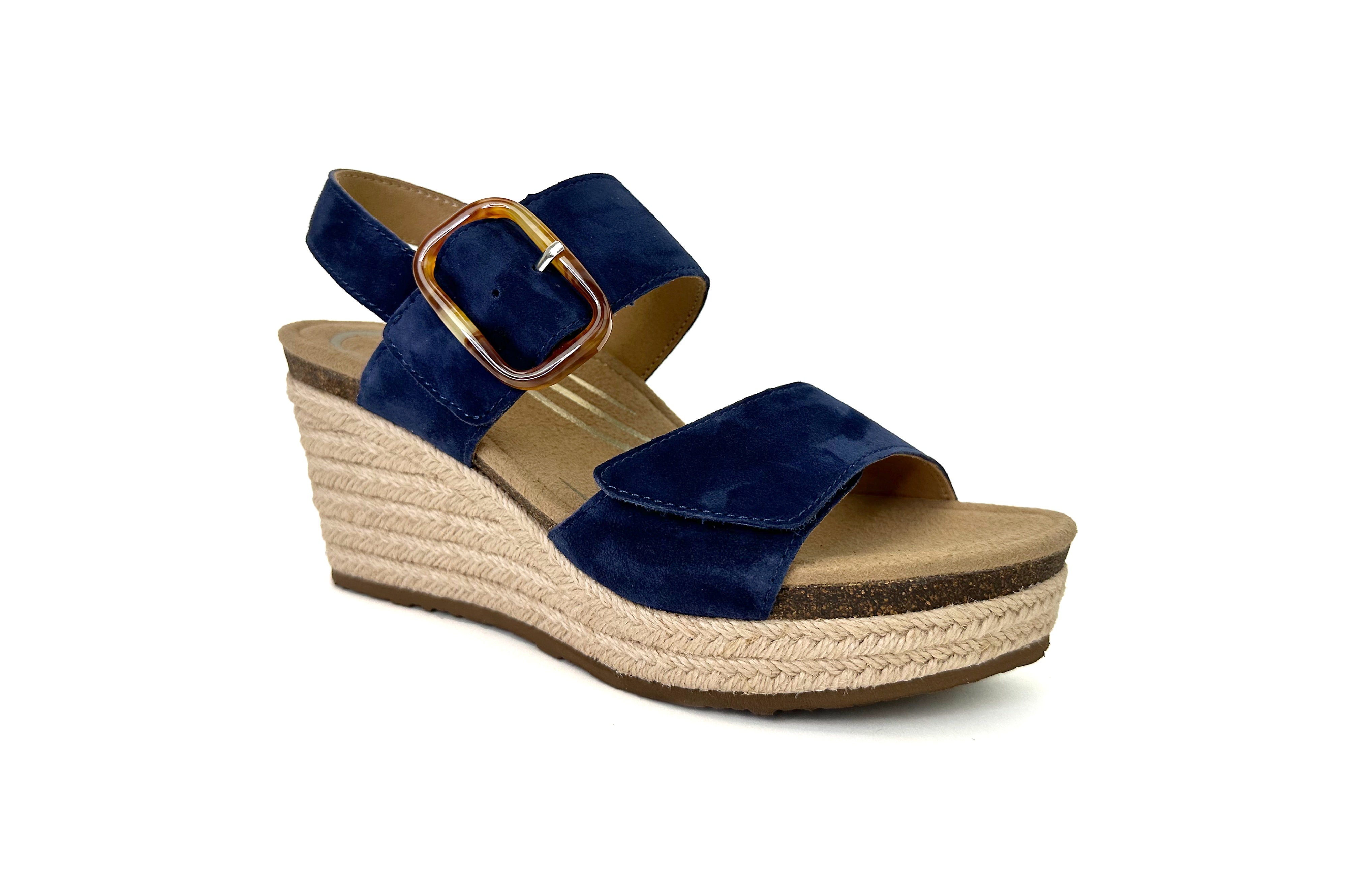 Blue suede sales wedge shoes